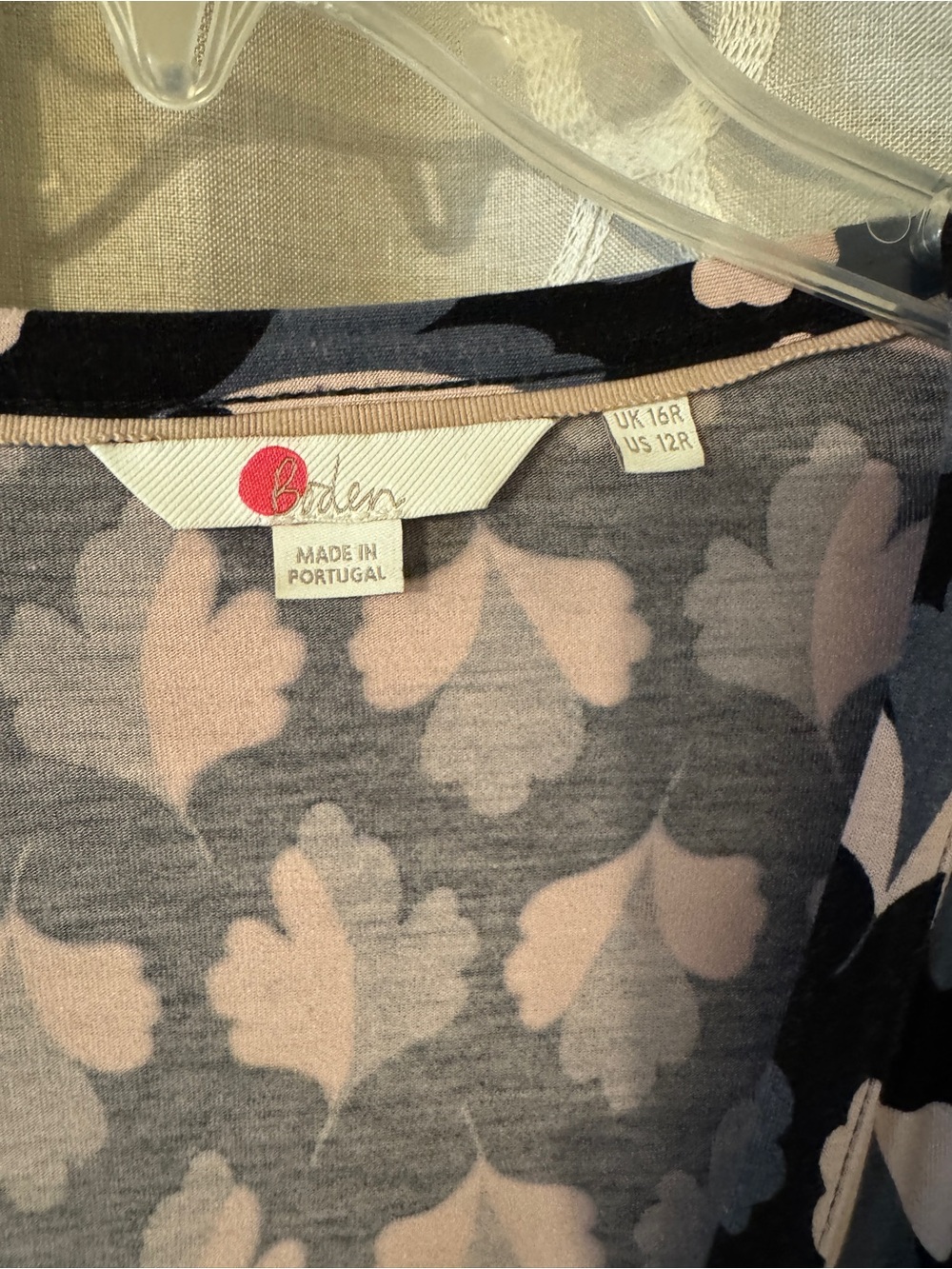 Boden Elodie Wrap Dress with Blush Pink Heart Print - Picture 4 of 7